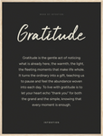 Gratitude Word of Intention Framed print 60x80 cm / 24x32″ Wood frame Carbon paper