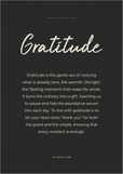 Gratitude Word of Intention Framed print 70x100 cm / 28x40″ Black frame Carbon paper