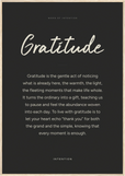 Gratitude Word of Intention Framed print 70x100 cm / 28x40″ Wood frame Carbon paper
