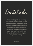 Gratitude Word of Intention Framed print A1 (59.4 x 84.1 cm) White frame Carbon paper