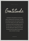 Gratitude Word of Intention Framed print A1 (59.4 x 84.1 cm) White frame Carbon paper