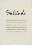 Gratitude Word of Intention Framed print A1 (59.4 x 84.1 cm) White frame Linen paper