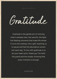 Gratitude Word of Intention Framed print A1 (59.4 x 84.1 cm) Wood frame Carbon paper
