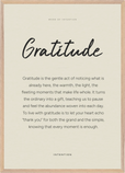 Gratitude Word of Intention Framed print A1 (59.4 x 84.1 cm) Wood frame Linen paper