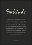 Gratitude Word of Intention Framed print A2 (42 x 59.4 cm) Black frame Carbon paper
