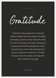Gratitude Word of Intention Framed print A2 (42 x 59.4 cm) White frame Carbon paper