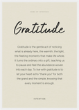 Gratitude Word of Intention Framed print A2 (42 x 59.4 cm) White frame Linen paper