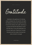 Gratitude Word of Intention Framed print A2 (42 x 59.4 cm) Wood frame Carbon paper