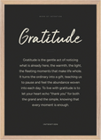 Gratitude Word of Intention Framed print A2 (42 x 59.4 cm) Wood frame Carbon paper