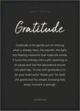 Gratitude Word of Intention Framed print A3 (29.7 x 42 cm) Black frame Carbon paper