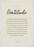 Gratitude Word of Intention Framed print A3 (29.7 x 42 cm) White frame Linen paper