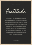 Gratitude Word of Intention Framed print A3 (29.7 x 42 cm) Wood frame Carbon paper