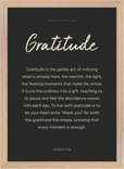 Gratitude Word of Intention Framed print A3 (29.7 x 42 cm) Wood frame Carbon paper