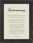 Harmonious Word of Intention Framed print 13x18 cm / 5x7″ Black frame Linen paper