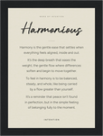 Harmonious Word of Intention Framed print 13x18 cm / 5x7″ Black frame Linen paper
