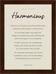 Harmonious Word of Intention Framed print 13x18 cm / 5x7″ Dark wood frame Linen paper