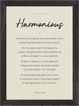 Harmonious Word of Intention Framed print 21x29.7 cm / 8x12" Black frame Linen paper