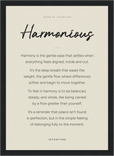 Harmonious Word of Intention Framed print 21x29.7 cm / 8x12" Black frame Linen paper