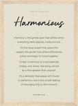 Harmonious Word of Intention Framed print 21x29.7 cm / 8x12" Wood frame Linen paper