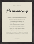 Harmonious Word of Intention Framed print 30x40 cm / 12x16″ Black frame Linen paper