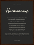 Harmonious Word of Intention Framed print 30x40 cm / 12x16″ Dark wood frame Carbon paper
