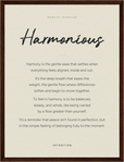 Harmonious Word of Intention Framed print 30x40 cm / 12x16″ Dark wood frame Linen paper