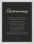Harmonious Word of Intention Framed print 30x40 cm / 12x16″ White frame Carbon paper