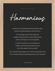 Harmonious Word of Intention Framed print 30x40 cm / 12x16″ Wood frame Carbon paper