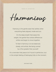 Harmonious Word of Intention Framed print 30x40 cm / 12x16″ Wood frame Linen paper