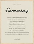 Harmonious Word of Intention Framed print 30x40 cm / 12x16″ Wood frame Linen paper