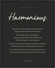 Harmonious Word of Intention Framed print 40x50 cm / 16x20″ Black frame Carbon paper
