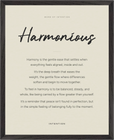 Harmonious Word of Intention Framed print 40x50 cm / 16x20″ Black frame Linen paper