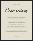 Harmonious Word of Intention Framed print 40x50 cm / 16x20″ Black frame Linen paper