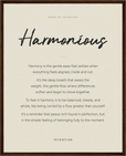 Harmonious Word of Intention Framed print 40x50 cm / 16x20″ Dark wood frame Linen paper