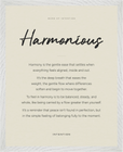 Harmonious Word of Intention Framed print 40x50 cm / 16x20″ White frame Linen paper