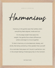 Harmonious Word of Intention Framed print 40x50 cm / 16x20″ Wood frame Linen paper