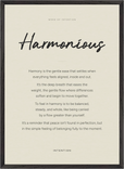 Harmonious Word of Intention Framed print 50x70 cm / 20x28″ Black frame Linen paper