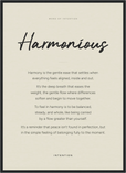 Harmonious Word of Intention Framed print 50x70 cm / 20x28″ Black frame Linen paper