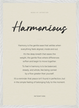 Harmonious Word of Intention Framed print 50x70 cm / 20x28″ White frame Linen paper