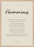 Harmonious Word of Intention Framed print 50x70 cm / 20x28″ Wood frame Linen paper