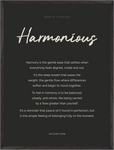 Harmonious Word of Intention Framed print 60x80 cm / 24x32″ Black frame Carbon paper