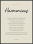 Harmonious Word of Intention Framed print 60x80 cm / 24x32″ Black frame Linen paper