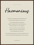 Harmonious Word of Intention Framed print 60x80 cm / 24x32″ Dark wood frame Linen paper
