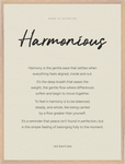 Harmonious Word of Intention Framed print 60x80 cm / 24x32″ Wood frame Linen paper