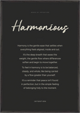 Harmonious Word of Intention Framed print 70x100 cm / 28x40″ Black frame Carbon paper