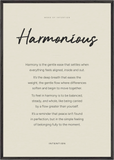 Harmonious Word of Intention Framed print 70x100 cm / 28x40″ Black frame Linen paper