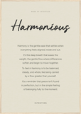 Harmonious Word of Intention Framed print 70x100 cm / 28x40″ Wood frame Linen paper