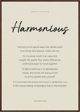 Harmonious Word of Intention Framed print A1 (59.4 x 84.1 cm) Dark wood frame Linen paper