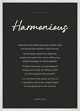 Harmonious Word of Intention Framed print A1 (59.4 x 84.1 cm) White frame Carbon paper