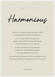 Harmonious Word of Intention Framed print A1 (59.4 x 84.1 cm) White frame Linen paper